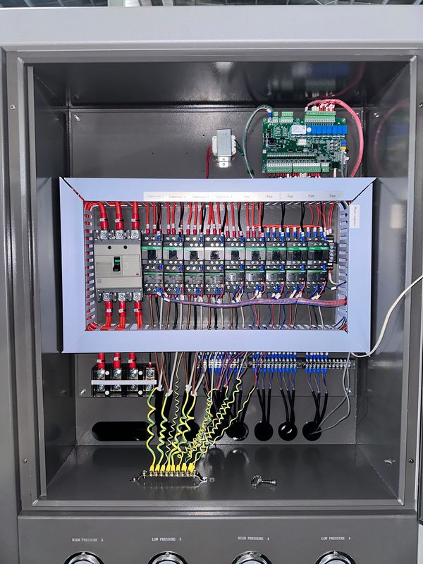 工場供給 60HP 空気冷却工業用水冷却機 60 トンスクロールタイプグリコル冷却機 4 スロール圧縮機