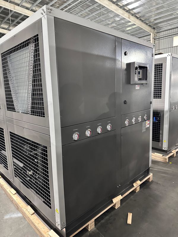 工場供給 60HP 空気冷却工業用水冷却機 60 トンスクロールタイプグリコル冷却機 4 スロール圧縮機