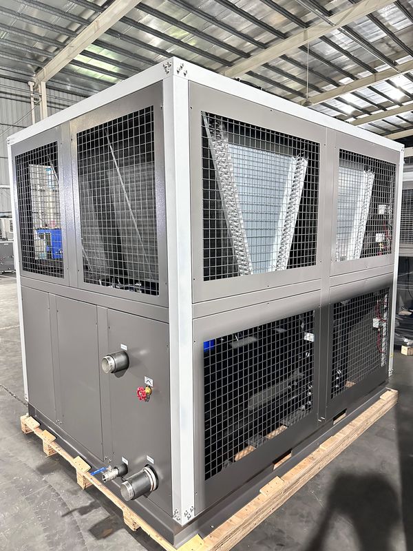 工場供給 60HP 空気冷却工業用水冷却機 60 トンスクロールタイプグリコル冷却機 4 スロール圧縮機