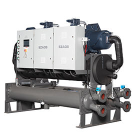 AGS-100WSH 100HP 水冷式スクリュー・チラー 半密閉式スクリュー・コンプレッサーでプラスチック排出と模具加工